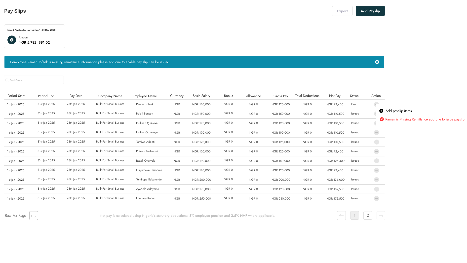 Payroll Validation
