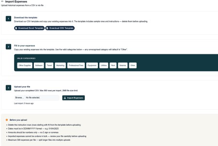 You Can Now Import Your Historical Expenses into BFSB